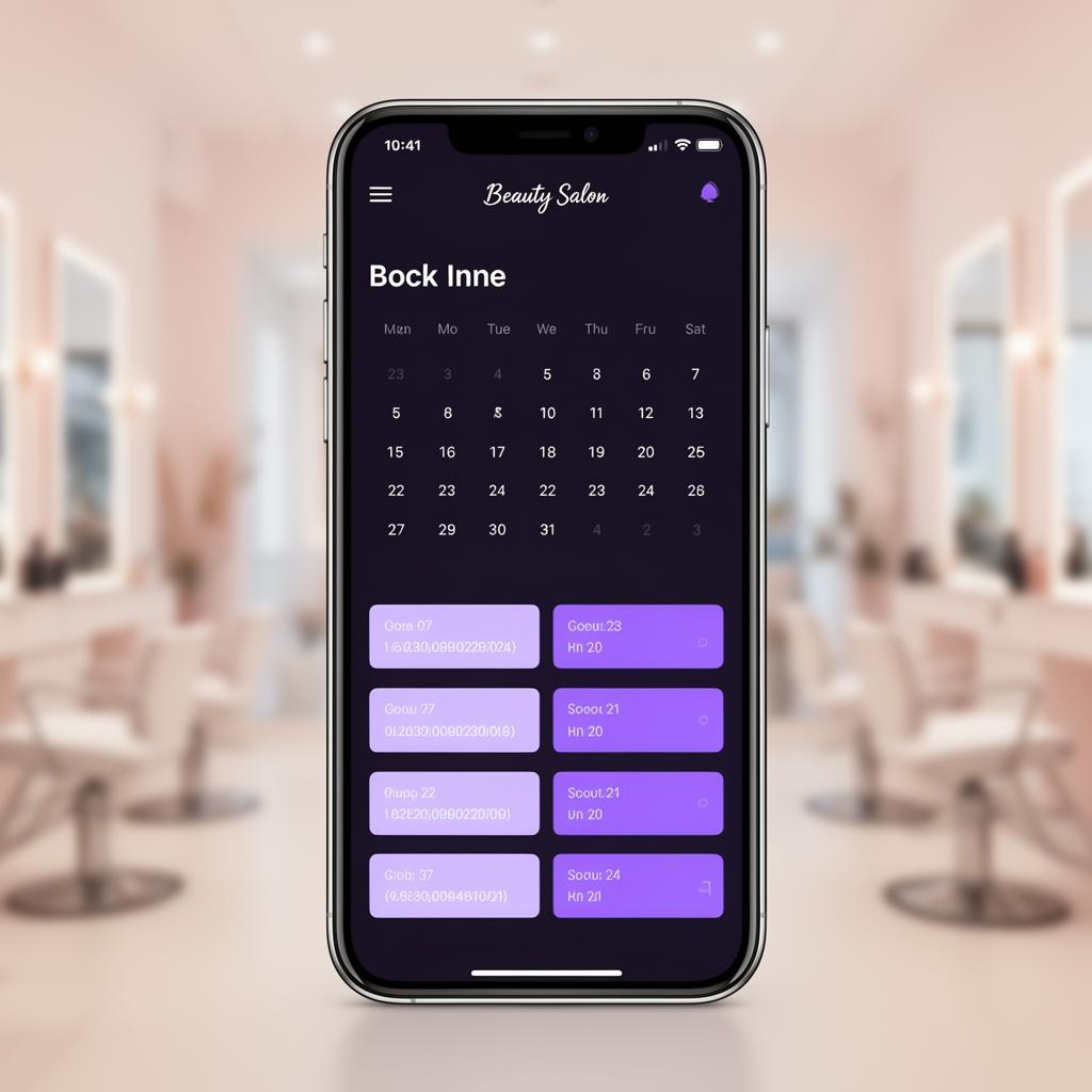 Beauty salon online booking on mobile